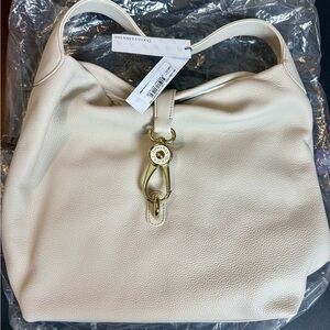 Dooney & Bourke Cream Hobo Bag with Gold Accent